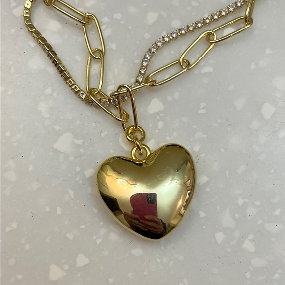 Uncommon James Intertwined Chain & Heart Necklace, NWT, Gold - Picture 3 of 5